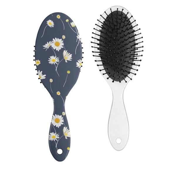 Cute Daisy and Butterfly Design Hair Brush, Detangling Paddle Brush with Watercolor Daisy Artwork and Boho Aesthetic, Perfect for Daily Hair Care