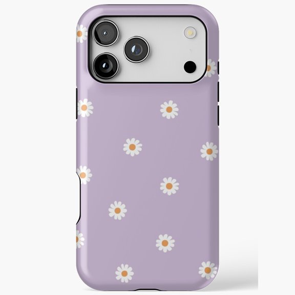 Cute Daisy for iPhone Case 11 through 17 Pro Max Lavender Floral Pattern