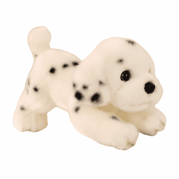 Cute Dalmatian Puppy Plush Stuffed Animal - Lifelike Detail - Timeless Companions - White 9.8 Inches