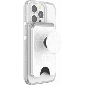 PopSockets Phone Wallet for MagSafe, Phone Card Holder with Grip, White - Blanc Fresh