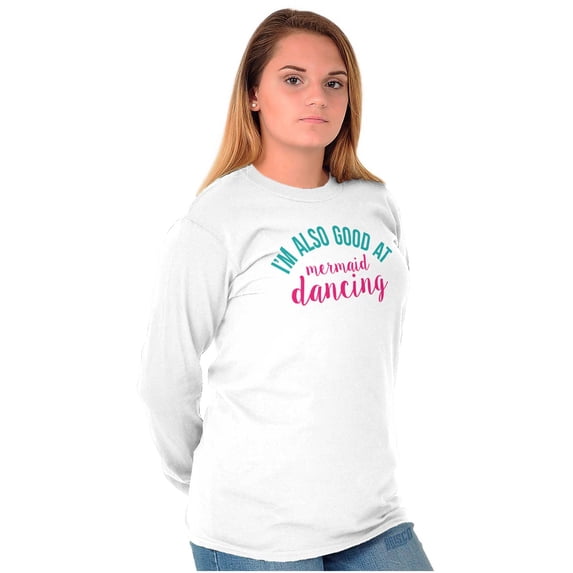 Cute Dancer Gymnast Mermaid Lover Women Plus Size Long Sleeve Graphic Tee Brisco Brands 2X