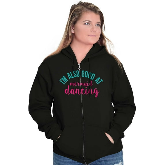 Cute Dancer Gymnast Mermaid Lover Womens Plus Size Graphic Zipper Hoodie Brisco Brands 2X