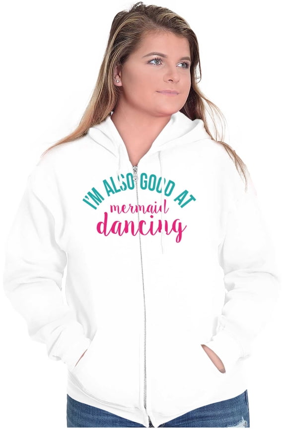 Cute Dancer Gymnast Mermaid Lover Womens Plus Size Graphic Zipper Hoodie Brisco Brands 2X