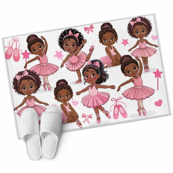 Cute Dancers Area&nbsp;Rug 2x3ft Pink Ballet Shoes Butterflies Cartoon Character Non-Slip&nbsp;Washable Square&nbsp;Rugs Soft Felt Indoor Floor Mat for Bedroom Kitchen Living Room Bathroom