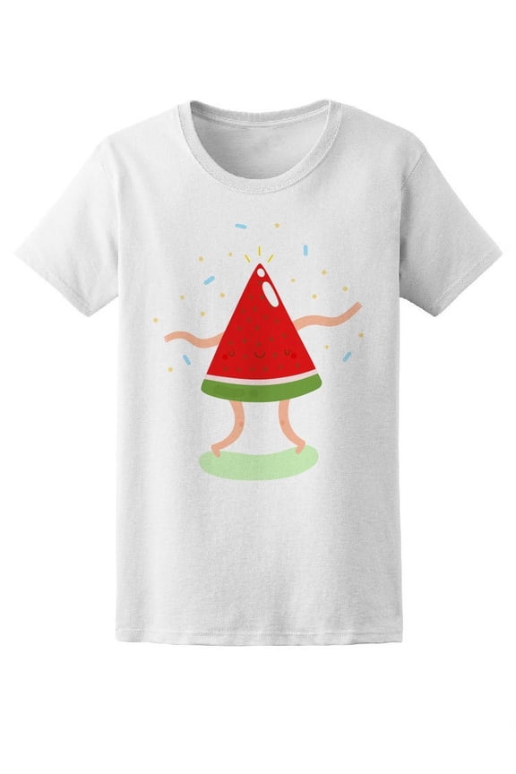 Cute Dancing Watermelon T-Shirt Women -Image by Shutterstock, Female Large