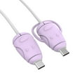 thumbnail image 1 of Cute  Data Line Silicone Cord Saver Charger Cable Protective Cover Cable Winder Charger Line Cable Protector PURPLE TYPEC TO TYPEC, 1 of 8