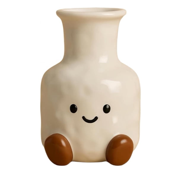Cute Decor for Bedroom Cute Bedroom Decor White Ceramic Single Flower Vase Cute Desk Decor Aesthetic Cute Room Decor for Home Side Table Nightstand Decor 1 Pack