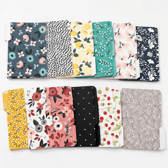 Cute Decorative File Folders 12 Pack 3-tab Letter Size Boho Manila