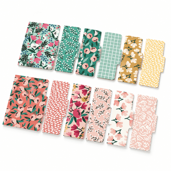 Cute Decorative File Folders 12 Pack 3-tab Letter Size Boho Manila