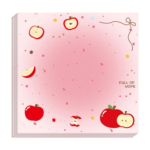 Cute Decorative Heart Grid Sticky Notes Pad, Multi Pattern Self Adhesive Memo Sheets, Border Blank Note Paper, Pink Plaid Removable Writeable Bookmark Notes, Non Bleed Sticky Notepads for Reminders