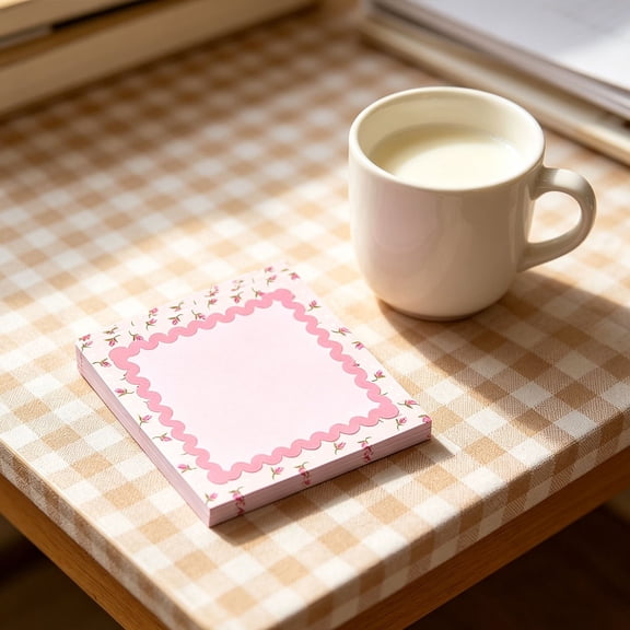 Cute Decorative Memo Sticky Notes 4 Packs Bow Aesthetic, Lined/Grid/Blank Checklist, Strong Adhesive No Residue, Smooth Ink-Proof Paper, For Students, Teachers, Office, Pink