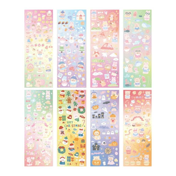 Cute Decorative Stickers Korean Scrapbooking Supplies Waterproof Aesthetic Stickers for Journaling Water Bottles Laptop