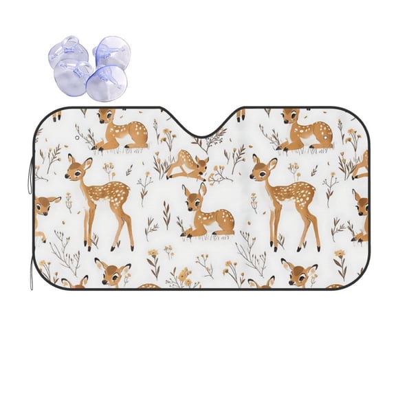 Cute Deer Car Windshield Sun Shade Universal Fit Auto Sun Visor Protector