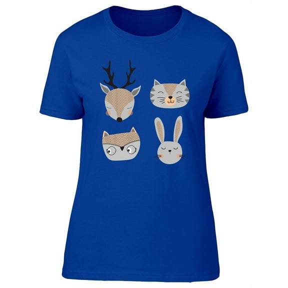 Cute Deer, Cat, Bunny And Owl Tee Women's -Image by Shutterstock