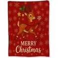 thumbnail image 1 of Cute Deer Christmas Blanket Cozy Holiday Throw for Couch Bed Travel Festive Winter Decor Gift, 1 of 4