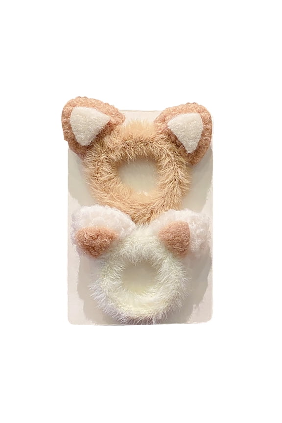 Cute Deer Hair Bands for Women - Elastic Bobbles with Furry Bear Ears for Ponytails and Stylish Hair Accessories