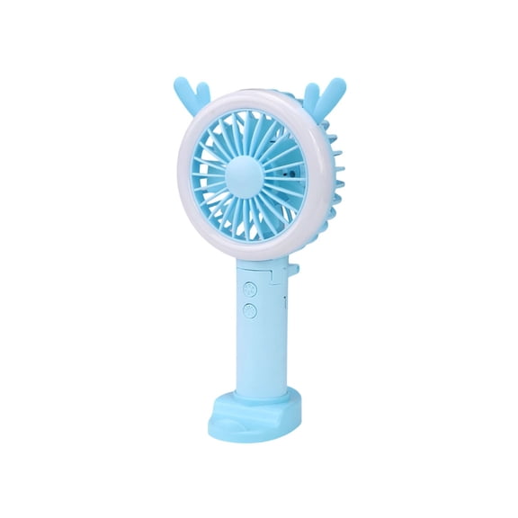 Cute Deer Handheld Folding Mini Fan USB Rechargeable Portable with Light for Students Summer Travel Adorable Forest Friend