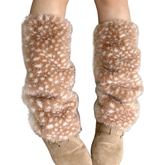 Cute Deer Leg Warmers, Soft Warm Deer Print Leg Warmers, Fuzzy Warm ...