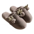 thumbnail image 1 of Cute Deer Men Warm Winter House Soft Indoor & Outdoor Home Plush Slippers, Brown, 1 of 1