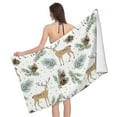 thumbnail image 1 of Cute Deer Palm Leaf Pine Cone Bath Towel, Highly Absorbent towels for bathroom Quick Drying Microfiber Bath Towels for Body, Soft Shower Towels for Sport, Yoga, SPA, Gym 27x55in, 1 of 5