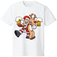 thumbnail image 1 of Cute Deer Red Hat Santa Claus Beer Christmas Short Sleeves 3508291_white, 1 of 3
