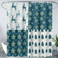 thumbnail image 1 of Cute Deer Shower Curtain,Green White Snowflake Pine Printed Bath Curtain,Cartoon Star Deer Waterproof Shower Curtain,Modern Minimalist Bathroom Decor 72" W x 84" H, 1 of 6