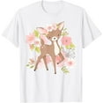 thumbnail image 1 of Cute Deer with Flowers and Blossoms Softstyle Unisex T-Shirt,White Color,Size 5-6T, 1 of 5