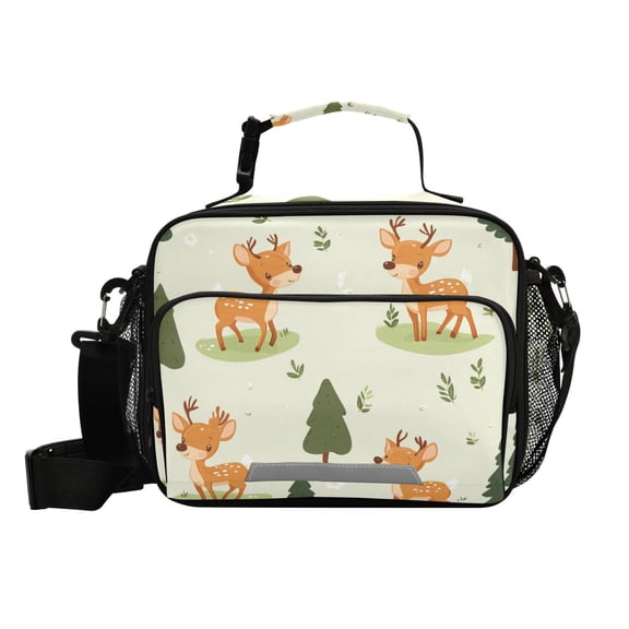 Cute Deers Playing in Trees Insulated Lunch Bag Portable Cooler Bag Mommy Bag Large Capacity 6L