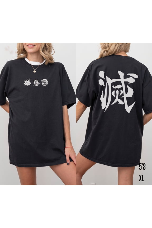 Cute Demon Slayer Corps Shirt,Tanjiro,Zenitsu,Inosuke, Anime Shirt,Cotton Anime Clothes,St