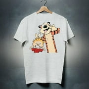 USDOMESTICTSHIRT Cute Design Calvin And Hobbs Unisex T-Shirt, Cartoon T-shirt, Cute Shirt, Gift For Him, Gift For Her, 90s Cartoon Tshirt, Retro Tshirt