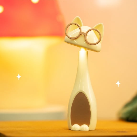 Cute Desk Lamp Rechargeable Cat Night Light Cute Bedside Lamp Portable LED Table Light for College Dorm Bedroom Reading