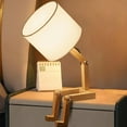 thumbnail image 1 of Cute Desk Lamp, Unique Table Lamp,Wooden Bedside Table Lamps Fun Quirky Robot Lamp Whimsical Cute Lamp for Home,Dorm Room,Kids Room,Office,Gift, Adjustable Shape, 1 of 9