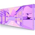 thumbnail image 1 of Cute Desk Mat Kawaii, Anime Mouse Pad, Japanese Tokyo Street Deskmat XL, Purple and Pink Large Gaming Mouse Pad, Extended Mousepad, Non-Slip Rubber Base Desk Pad for Office- 31.5 X 11.8 Inch, 1 of 7