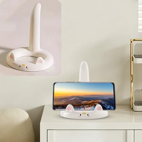 Cute Desktop Phone Stand, Portable Mobile Holder With Decorative Design, Stable Cell Phone Bracket For Office Desk, Study Table, Kitchen, Video Calls, Daily Viewing
