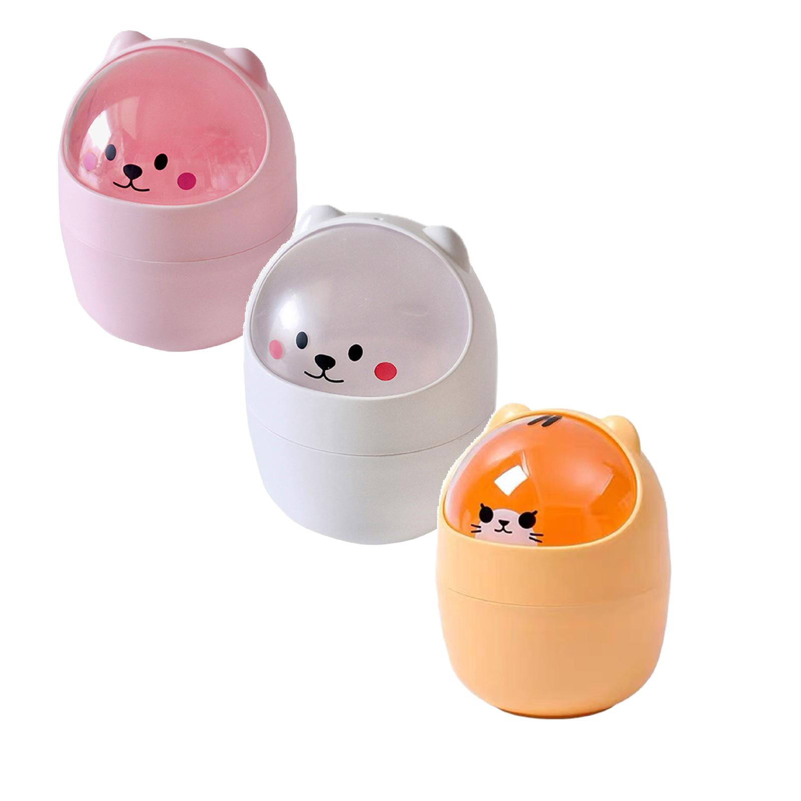 Mini Desktop Trash Can With Lid - Small Waste Bin For Office, Kitchen & Car