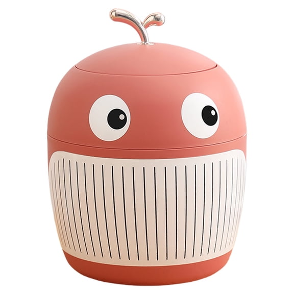 Cute Desktop Trash Can Wastebasket with 90 Trash Bags, Creative Mini Countertop Garbage Can with Lid, Small Plastic Storage Bin for Home Kitchen Dressing Office Kids Bedroom(Red)