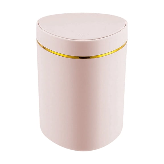 Cute Desktop Trash Can Wastebasket, Creative Mini Countertop Garbage Can with Lid, Small Plastic Storage Bin for Home Kitchen Dressing Office Kids Bedroom,Pink
