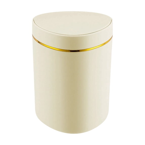 Cute Desktop Trash Can Wastebasket, Creative Mini Countertop Garbage Can with Lid, Small Plastic Storage Bin for Home Kitchen Dressing Office Kids Bedroom,Yellow