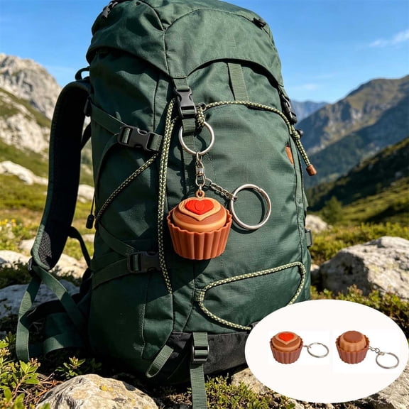 Cute Dessert & Chocolate Shaped Fidget Keychain Clicker Gift, Portable Pocket-Sized Clicky Sensory Stress Relief Gift, Compact Anxiety Reducing Fidget Accessory for Daily Carry & Travel Use, B