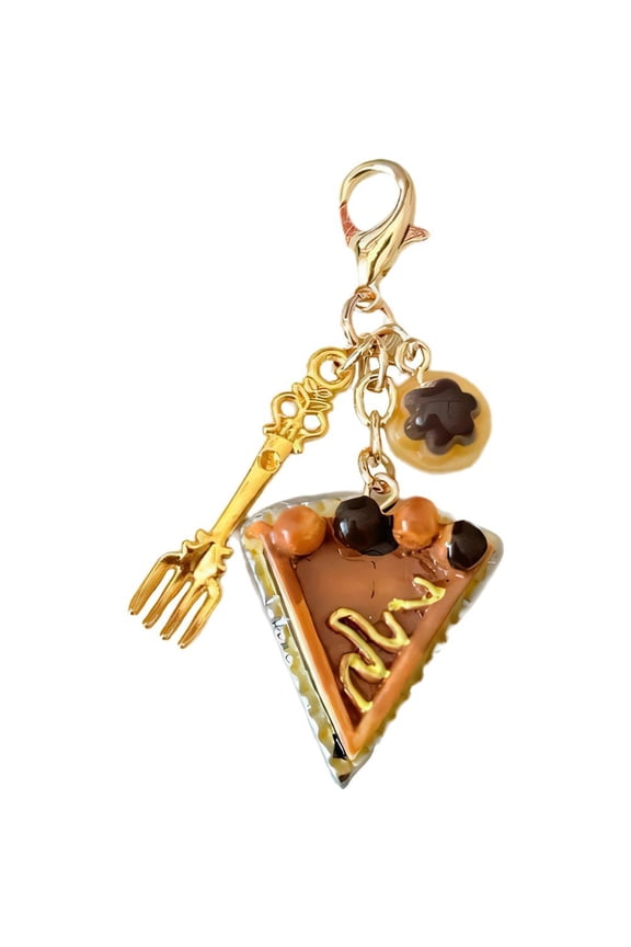 Cute Dessert Keychain for Women, Lovely Chocolate Cake Pendant Keychians Dessert Lover Gift Bag Pendant Charm Keys Accessories