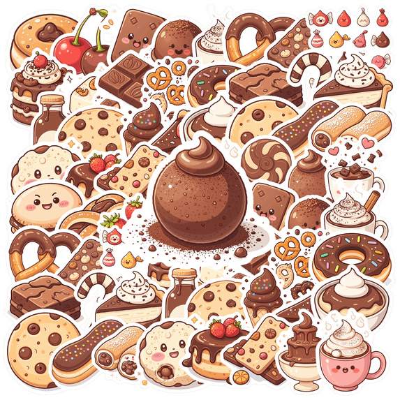 Cute Dessert Stickers Cartoon Food Stickers Adorable Stationery Stickers for Phone Laptop Guitar