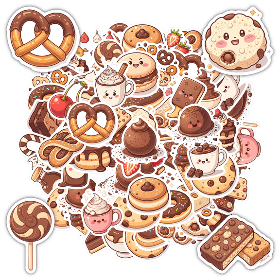 Cute Dessert Stickers Cartoon Food Stickers Adorable Stationery Stickers for Phone Laptop Guitar