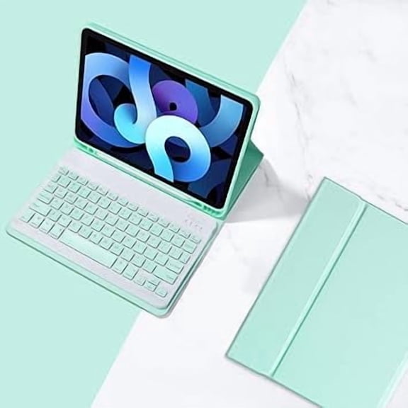 Cute Detachable Bluetooth Keyboard Case Light Green for iPad Pro 11 Inch 1/2/3/4 Gen