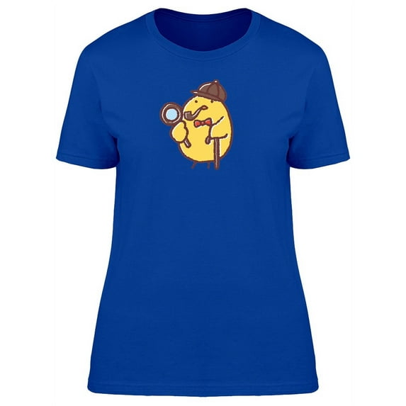 Cute Detective Chicken Cartoon T-Shirt Women -Image by Shutterstock, Female XX-Large