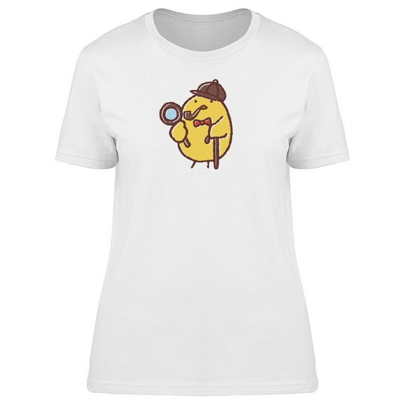 Cute Detective Chicken Cartoon T-Shirt Women -Image by Shutterstock, Female XX-Large