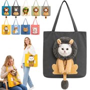 Cute Dew Head Shape Cat Bag Cat Canvas Carrier Shoulder Bag