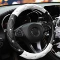 thumbnail image 1 of Cute Diamond Soft Leather Steering Wheel Cover with Bling Bling Crystal Rhinestones, Universal 15 Inch for Women Girls, Fit Vehicles, Sedans, SUVs, Vans, Trucks, 1 of 7