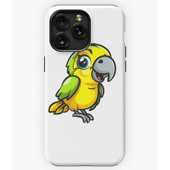 Cute Digital Cartoon Parrot Tropical Bird Art A8315 Phone Case for iPhone 11 to 17 Pro Max