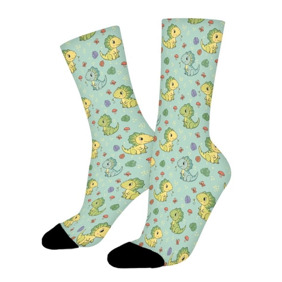 Cute Dilophosaurus Funny Novelty Crew Socks for Women Men Sports