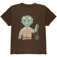 thumbnail image 1 of Cute Dino Dinosaur Cartoon Paleontologist Triceratops Youth T Shirt Dark Chocolate YXL, 1 of 1